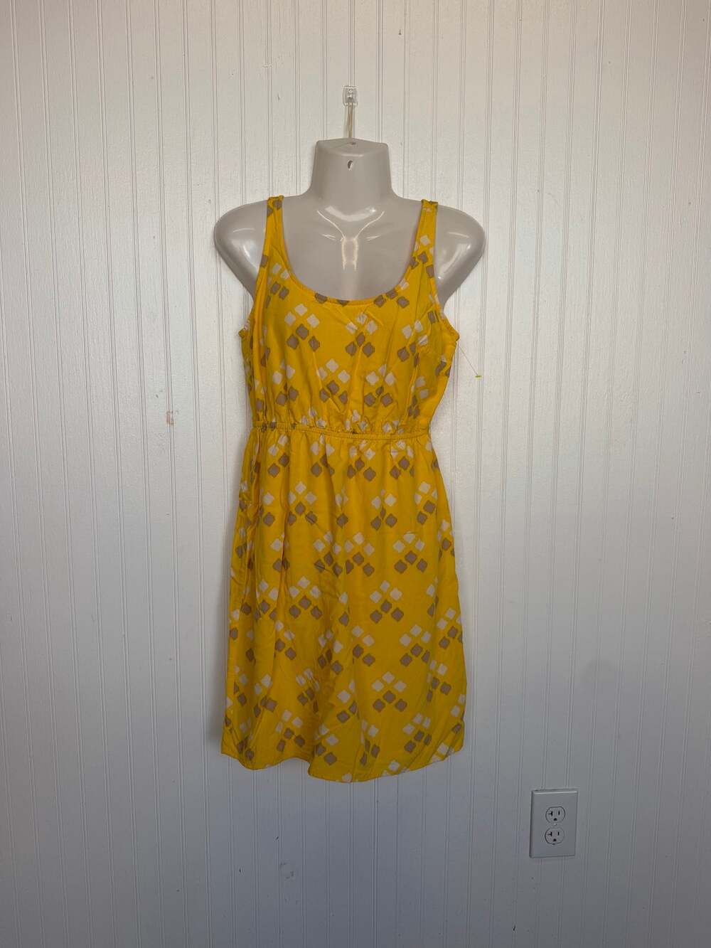 Old Navy Yellow Geometric Printed Sleeveless Sun Dress Womens Extra Small XS